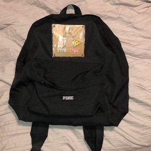 PINK Black Mini Backpack- Comes With Pins